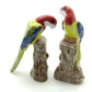 Set of 2 Macaw Parrot Bird Ceramic Figurine Statue