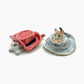 Set of 2 Kitten Cats in hat Ceramic Figurine Miniature Statue