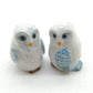 Set of 2 Owl Bird Ceramic Figurine Miniature Statue