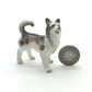 Set of 3 Siberian Husky Alaskan Malamute Dog Ceramic Figurine Animal Statue