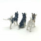 Set of 3 Siberian Husky Alaskan Malamute Dog Ceramic Figurine Animal Statue