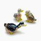 3 Duck Bird Ceramic Figurines Siblings Statue