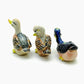 3 Duck Bird Ceramic Figurines Siblings Statue