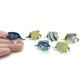 Set of 6 Baby Butterfly Fish Ceramic Figurine Statue