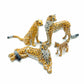 Cheetah Tiger Family Ceramic Figurine Wild Statue