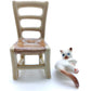 Kitten Cat Ceramic Figurine Miniature on Chair