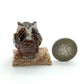 Set of 3 Owl Bird on Evil Ceramic Figurine Miniature Statue