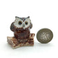 Set of 3 Owl Bird on Evil Ceramic Figurine Miniature Statue