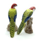 Set of 2 Macaw Parrot Bird Ceramic Figurine Statue
