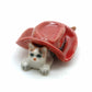 Set of 2 Kitten Cats in hat Ceramic Figurine Miniature Statue