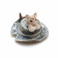 Set of 2 Kitten Cats in hat Ceramic Figurine Miniature Statue