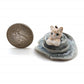 Set of 2 Kitten Cats in hat Ceramic Figurine Miniature Statue