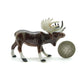 Set of 2 Moose Figurine Ceramic Wild Elk Miniature Statue