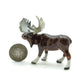 Set of 2 Moose Figurine Ceramic Wild Elk Miniature Statue