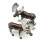 Set of 2 Moose Figurine Ceramic Wild Elk Miniature Statue