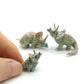 Set of 3 Dinosaur Ceramic Figurine Torosaurus Animal Statue