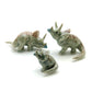 Set of 3 Dinosaur Ceramic Figurine Torosaurus Animal Statue