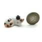 2 Calico Black and Orange on White Fur Cats with White Rat