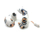 2 Calico Black and Orange on White Fur Cats with White Rat