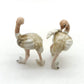 Set of 2 Ostrich Bird Figurine Ceramic Miniature Statue