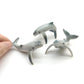 3 Humpback Whale Siblings Ceramic Figurines Miniature Statue