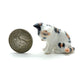 2 Calico Black and Orange on White Fur Cats with White Rat
