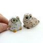 2 of Set Owl Bird Ceramic Figurine Minaiture Statue