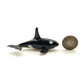 Set of 2 Killer Whale Fish Figurine Miniature Ceramic Statue