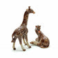 Set of 2 Giraffe Figurine Ceramic Miniature Statue