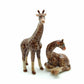 Set of 2 Giraffe Figurine Ceramic Miniature Statue