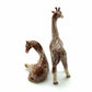Set of 2 Giraffe Figurine Ceramic Miniature Statue