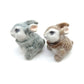 Set of 2 Rabbit Figurine Ceramic Animal Animal Statue