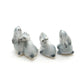 Set of 4 Tiny Rabbit Figurine Ceramic  Statue