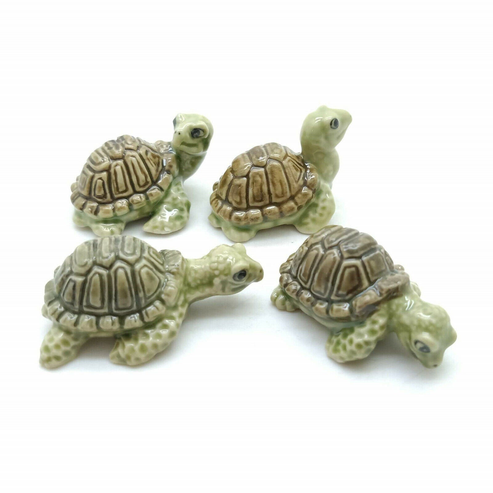 Adorable Hand-Painted Ceramic Turtle Figurines - Set of 4 – MarkSister