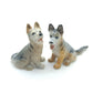 Set of 2 Alsatian Dog Ceramic Figurine Statue