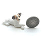2 Jack Russell Terrier Dog Figurine Ceramic Miniature Animal Statue