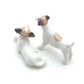 2 Jack Russell Terrier Dog Figurine Ceramic Miniature Animal Statue
