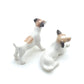 2 Jack Russell Terrier Dog Figurine Ceramic Miniature Animal Statue