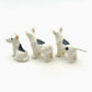 3 Bull Terrier Dog Ceramic Figurines