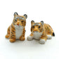 Set of 2 Tiger Ceramic Figurine Wild Statue