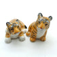 Set of 2 Tiger Ceramic Figurine Wild Statue