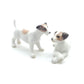 2 Jack Russell Terrier Dog Figurine Ceramic Miniature Animal Statue
