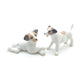 2 Jack Russell Terrier Dog Figurine Ceramic Miniature Animal Statue