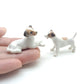 2 Jack Russell Terrier Dog Figurine Ceramic Miniature Animal Statue