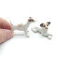 2 Jack Russell Terrier Dog Figurine Ceramic Miniature Animal Statue
