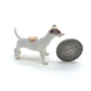 2 Jack Russell Terrier Dog Figurine Ceramic Miniature Animal Statue