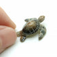 Set of 2 Tiny Sea Turtle Figurine Ceramic Statue