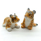 Set of 2 Tiger Ceramic Figurine Wild Statue