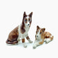 Set 2 Collie Dog Ceramic Figurine Miniature Statue