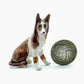 Set 2 Collie Dog Ceramic Figurine Miniature Statue